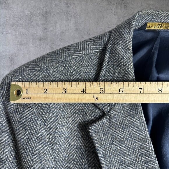 Haggar Vintage Men’s 44R Tweed Wool Blazer Sport Coat 2 Button Jacket USA - Picture 4 of 10
